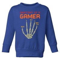 Anatomy Of A Gamer Skeleton Hand Funny Gamer Ns Gift Toddler Sweatshirt