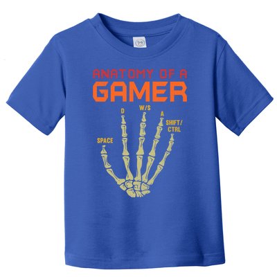 Anatomy Of A Gamer Skeleton Hand Funny Gamer Ns Gift Toddler T-Shirt