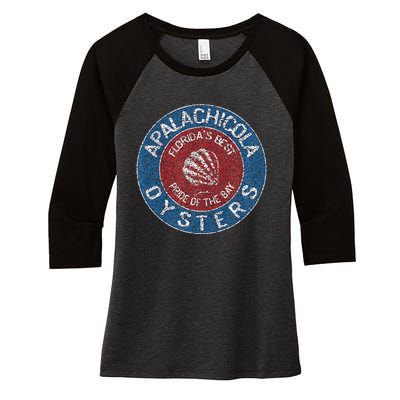 Apalachicola Oysters Women's Tri-Blend 3/4-Sleeve Raglan Shirt