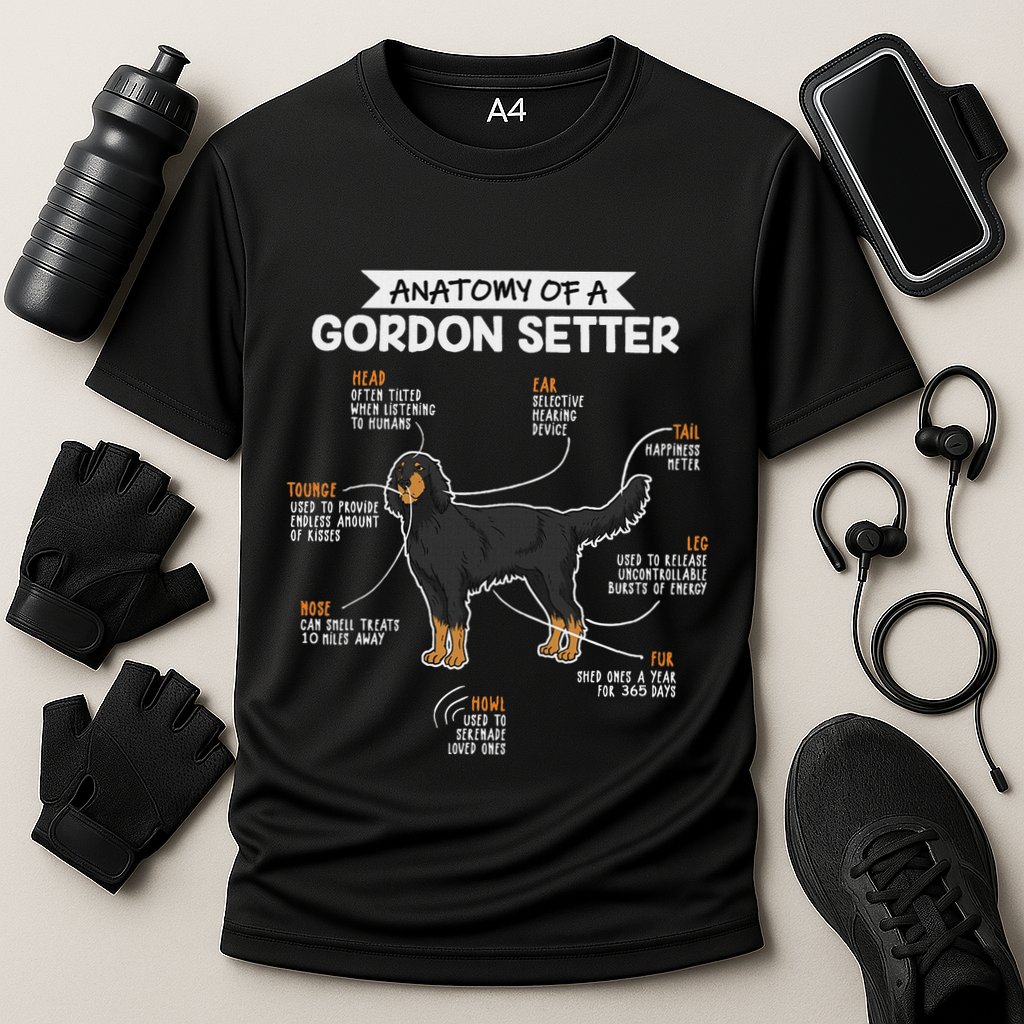 Anatomy Of A Gordon Setter Fun Dog M.A.S.T.E.RS Lady Performance Shirt