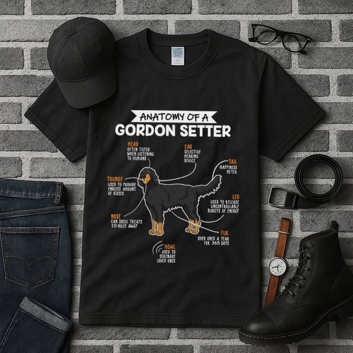 Anatomy Of A Gordon Setter Fun Dog M.A.S.T.E.RS Lady Tall T-Shirt
