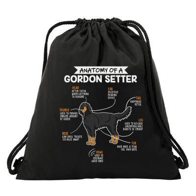 Anatomy Of A Gordon Setter Fun Dog M.A.S.T.E.RS Lady Drawstring Bag