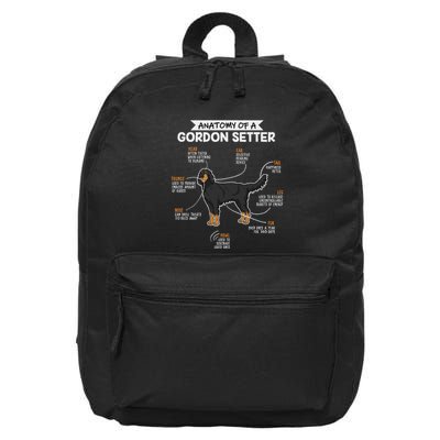 Anatomy Of A Gordon Setter Fun Dog M.A.S.T.E.RS Lady 16 in Basic Backpack