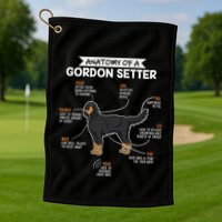 Anatomy Of A Gordon Setter Fun Dog M.A.S.T.E.RS Lady Golf Towel