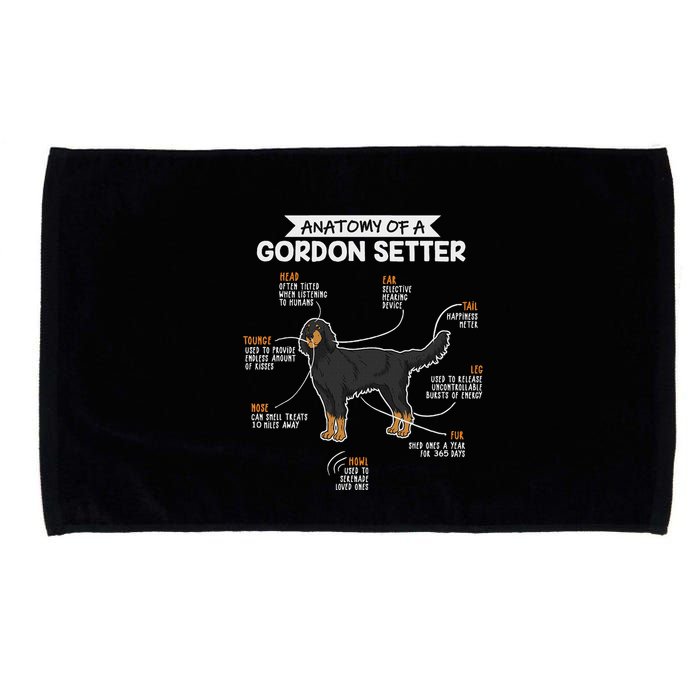 Anatomy Of A Gordon Setter Fun Dog M.A.S.T.E.RS Lady Microfiber Hand Towel