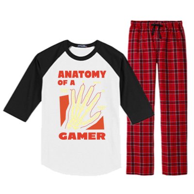 Anatomy Of A Gamer Skeleton Hand Guide Gift Raglan Sleeve Pajama Set