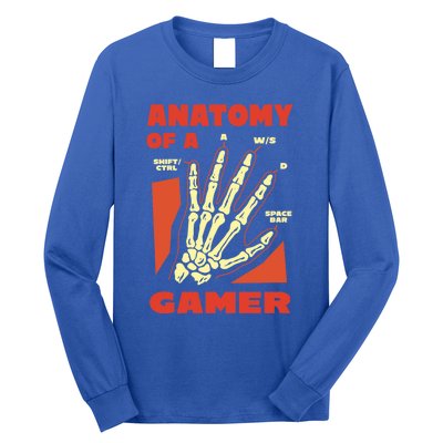 Anatomy Of A Gamer Skeleton Hand Guide Gift Long Sleeve Shirt