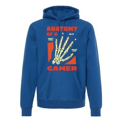 Anatomy Of A Gamer Skeleton Hand Guide Gift Premium Hoodie