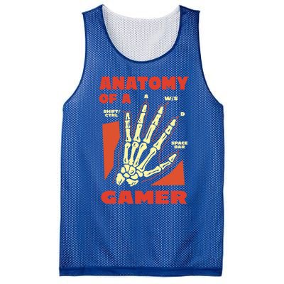 Anatomy Of A Gamer Skeleton Hand Guide Gift Mesh Reversible Basketball Jersey Tank