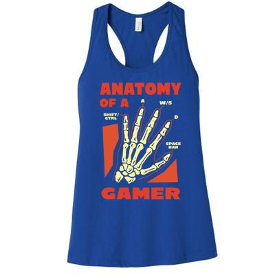 Anatomy Of A Gamer Skeleton Hand Guide Gift Women's Racerback Tank