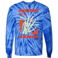 Anatomy Of A Gamer Skeleton Hand Guide Gift Tie-Dye Long Sleeve Shirt