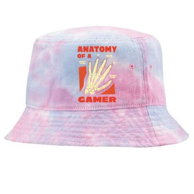 Anatomy Of A Gamer Skeleton Hand Guide Gift Tie-Dyed Bucket Hat