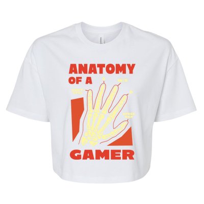 Anatomy Of A Gamer Skeleton Hand Guide Gift Bella+Canvas Jersey Crop Tee