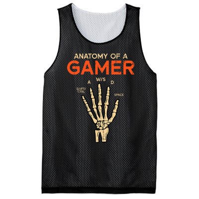 Anatomy Of A Gamer Skeleton Hand Funny Mesh Reversible Basketball Jersey Tank