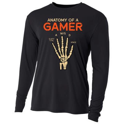 Anatomy Of A Gamer Skeleton Hand Funny Cooling Performance Long Sleeve Crew