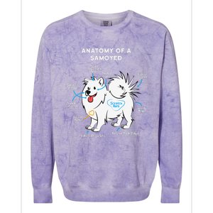 Anatomy Of A Samoyed Funny Dog Master Mistress Colorblast Crewneck Sweatshirt