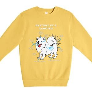 Anatomy Of A Samoyed Funny Dog Master Mistress Premium Crewneck Sweatshirt