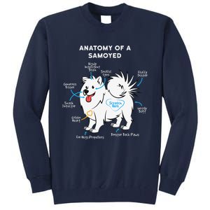 Anatomy Of A Samoyed Funny Dog Master Mistress Tall Sweatshirt