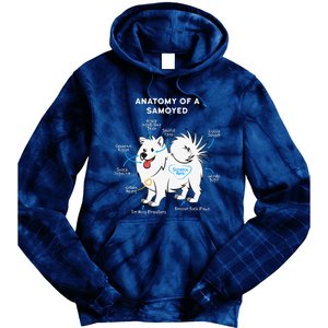 Anatomy Of A Samoyed Funny Dog Master Mistress Tie Dye Hoodie