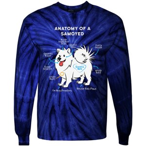 Anatomy Of A Samoyed Funny Dog Master Mistress Tie-Dye Long Sleeve Shirt