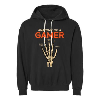 Anatomy Of A Gamer Skeleton Hand Funny Men Kids Teens Garment-Dyed Fleece Hoodie