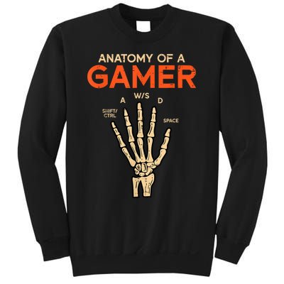 Anatomy Of A Gamer Skeleton Hand Funny Men Kids Teens Sweatshirt