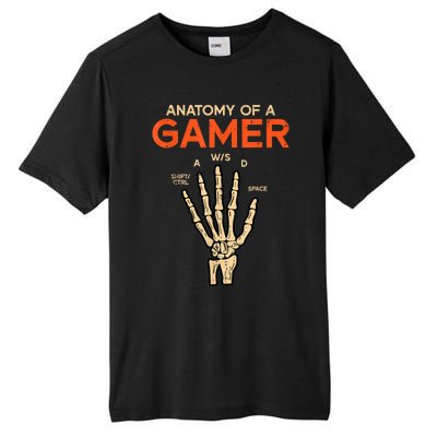 Anatomy Of A Gamer Skeleton Hand Funny Men Kids Teens Tall Fusion ChromaSoft Performance T-Shirt