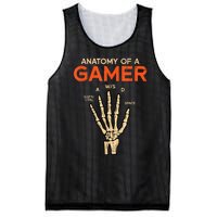 Anatomy Of A Gamer Skeleton Hand Funny Men Kids Teens Mesh Reversible Basketball Jersey Tank