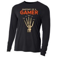 Anatomy Of A Gamer Skeleton Hand Funny Men Kids Teens Cooling Performance Long Sleeve Crew