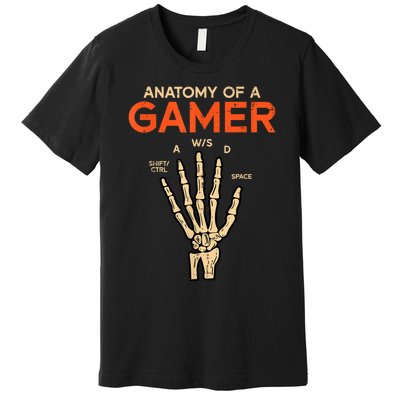 Anatomy Of A Gamer Skeleton Hand Funny Men Kids Teens Premium T-Shirt