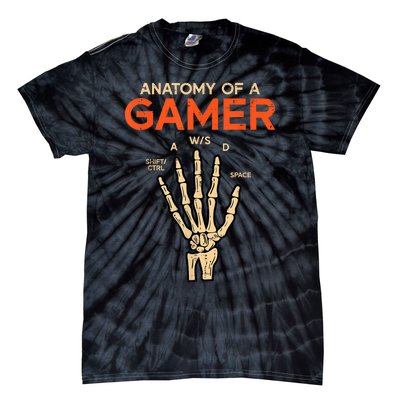 Anatomy Of A Gamer Skeleton Hand Funny Men Kids Teens Tie-Dye T-Shirt