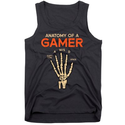 Anatomy Of A Gamer Skeleton Hand Funny Men Kids Teens Tank Top