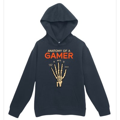 Anatomy Of A Gamer Skeleton Hand Funny Men Kids Teens Urban Pullover Hoodie