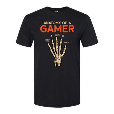 Anatomy Of A Gamer Skeleton Hand Funny Men Kids Teens Softstyle CVC T-Shirt