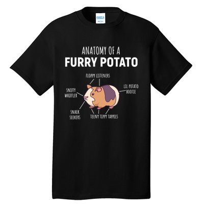 Anatomy Of A Furry Potato Guinea Pig Lover Gift TShirt Tall T-Shirt