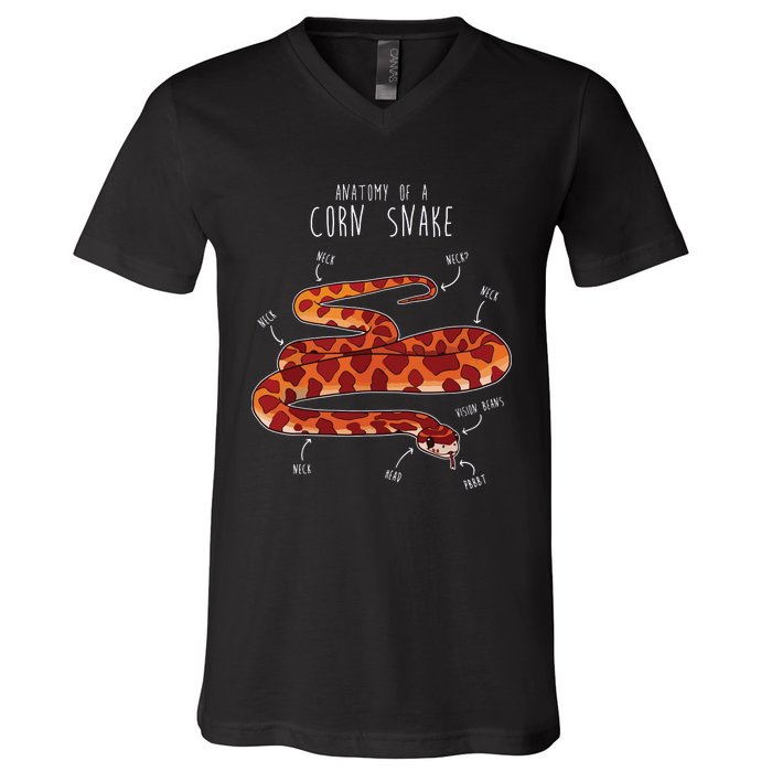 Anatomy Of A Corn Snake Funny Pet Reptile Snake Lover V-Neck T-Shirt