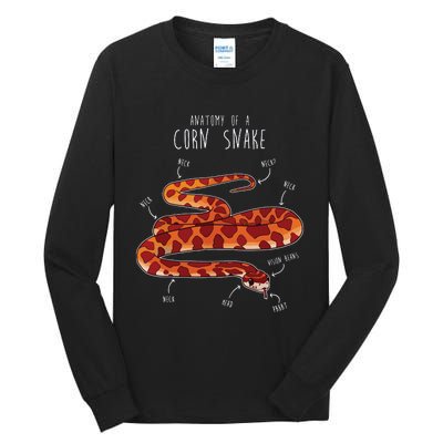 Anatomy Of A Corn Snake Funny Pet Reptile Snake Lover Tall Long Sleeve T-Shirt