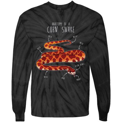 Anatomy Of A Corn Snake Funny Pet Reptile Snake Lover Tie-Dye Long Sleeve Shirt