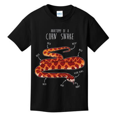 Anatomy Of A Corn Snake Funny Pet Reptile Snake Lover Kids T-Shirt