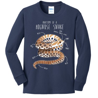 Anatomy Of A Hognose Snake Funny Pet Reptile Animal Lover Kids Long Sleeve Shirt