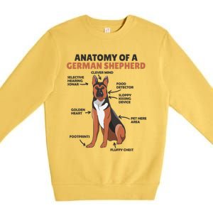 Anatomy Of A Ger Shepherd Cute Dogs Funny Dog Great Gift Premium Crewneck Sweatshirt