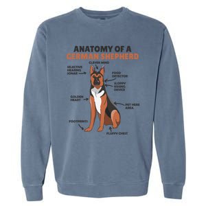 Anatomy Of A Ger Shepherd Cute Dogs Funny Dog Great Gift Garment-Dyed Sweatshirt