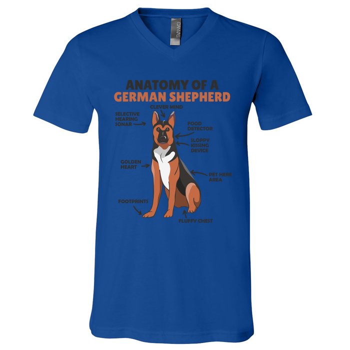 Anatomy Of A Ger Shepherd Cute Dogs Funny Dog Great Gift V-Neck T-Shirt