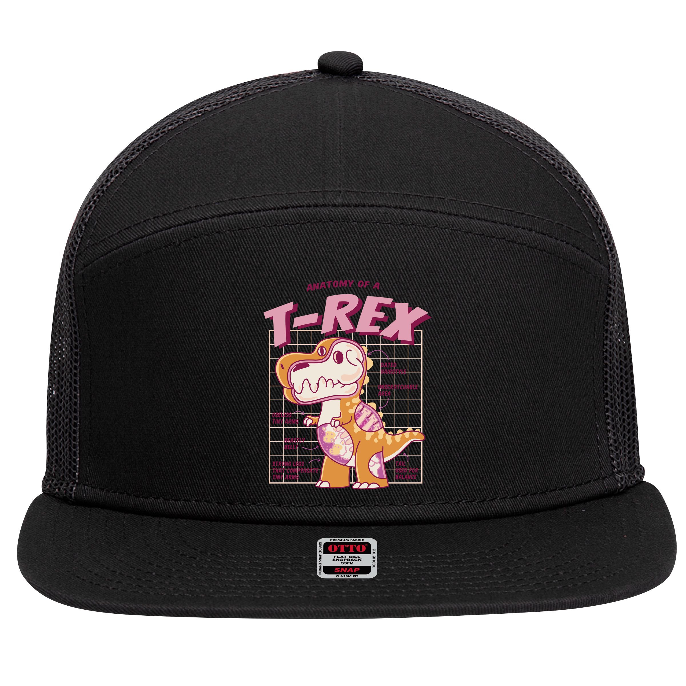 Anatomy Of A T Rex 7 Panel Mesh Trucker Snapback Hat