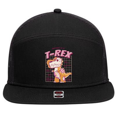 Anatomy Of A T Rex 7 Panel Mesh Trucker Snapback Hat