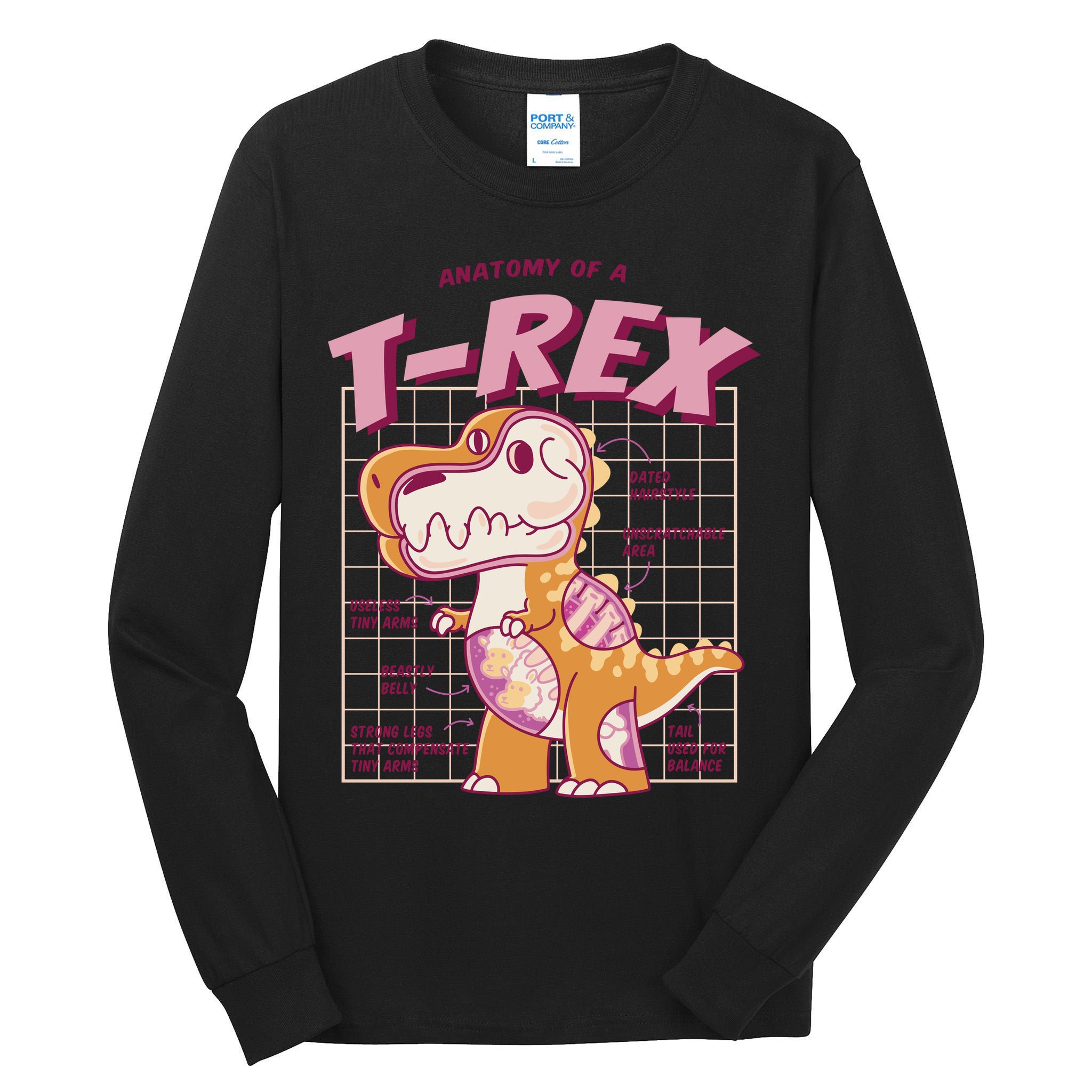 Anatomy Of A T Rex Tall Long Sleeve T-Shirt