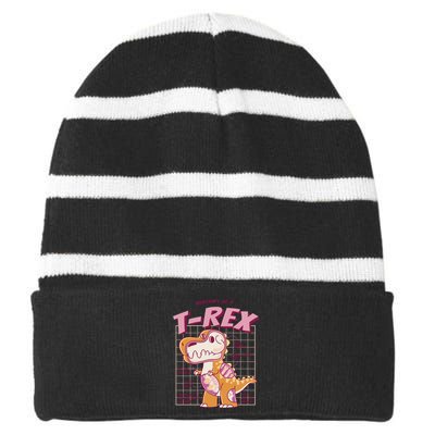 Anatomy Of A T Rex Striped Beanie with Solid Band