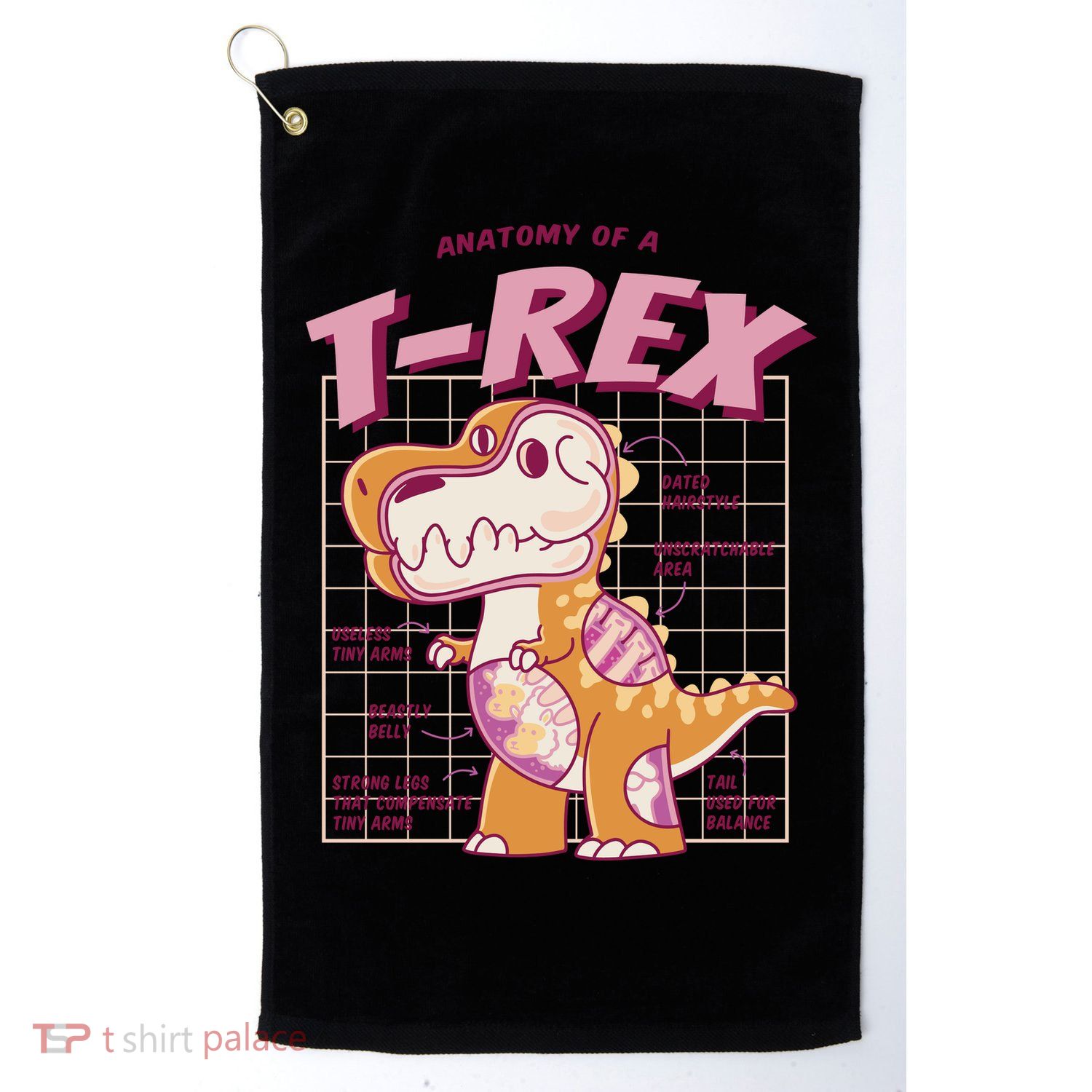 Anatomy Of A T Rex Golf Towel