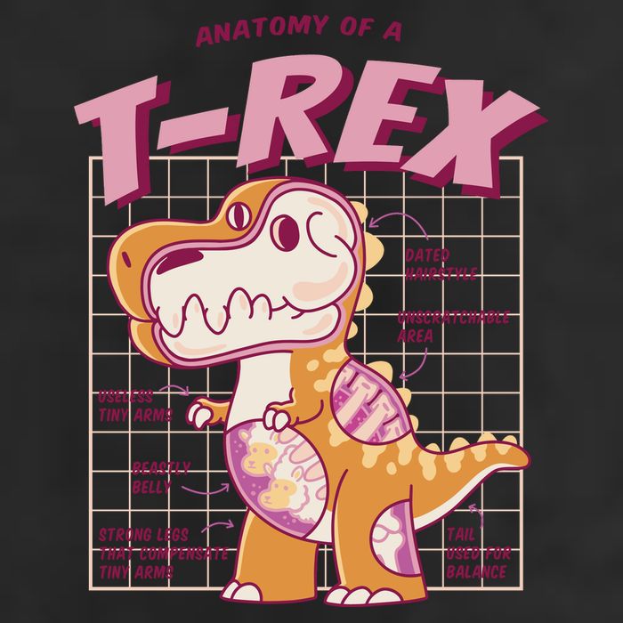 Anatomy Of A T Rex Golf Towel