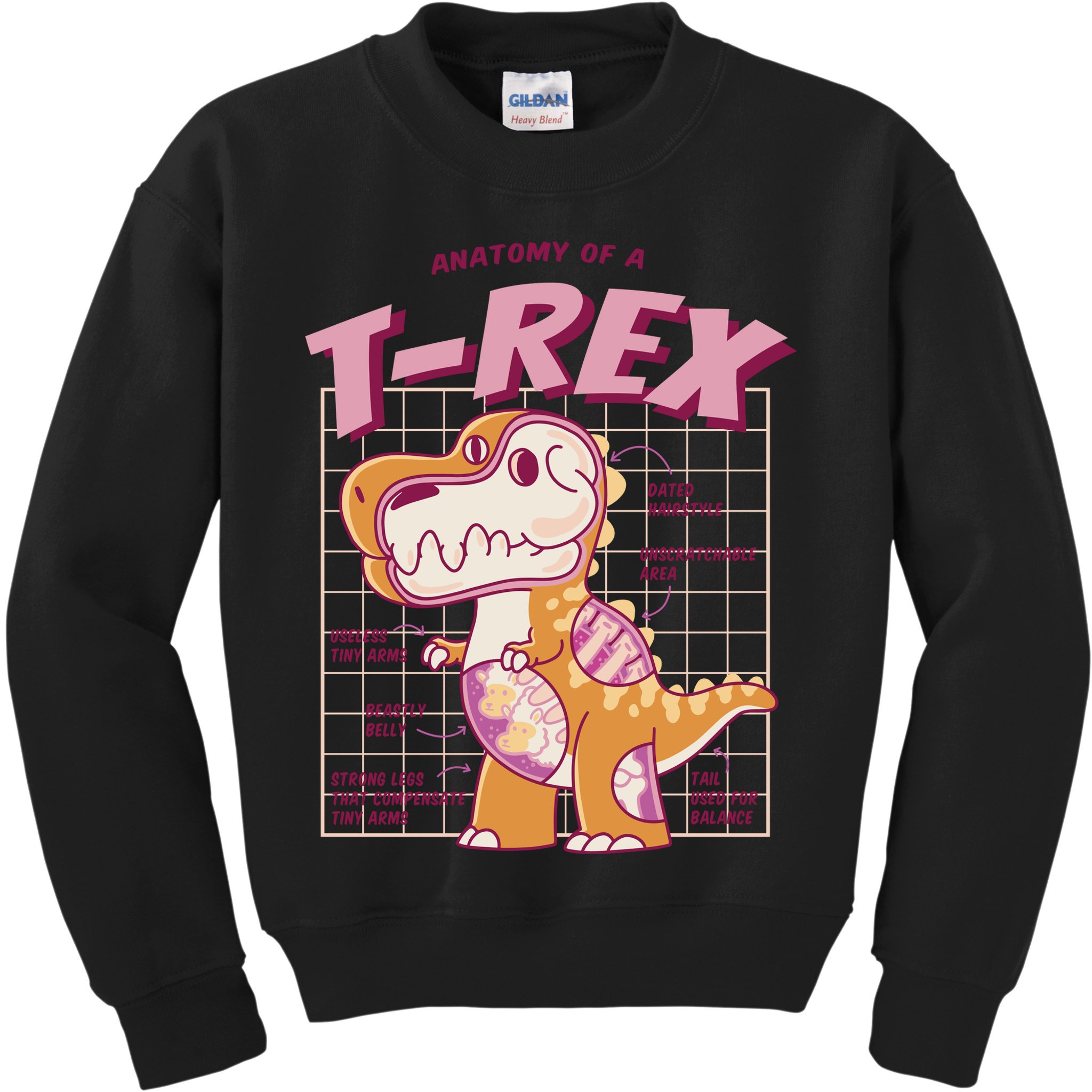 Anatomy Of A T Rex Kids Sweatshirt
